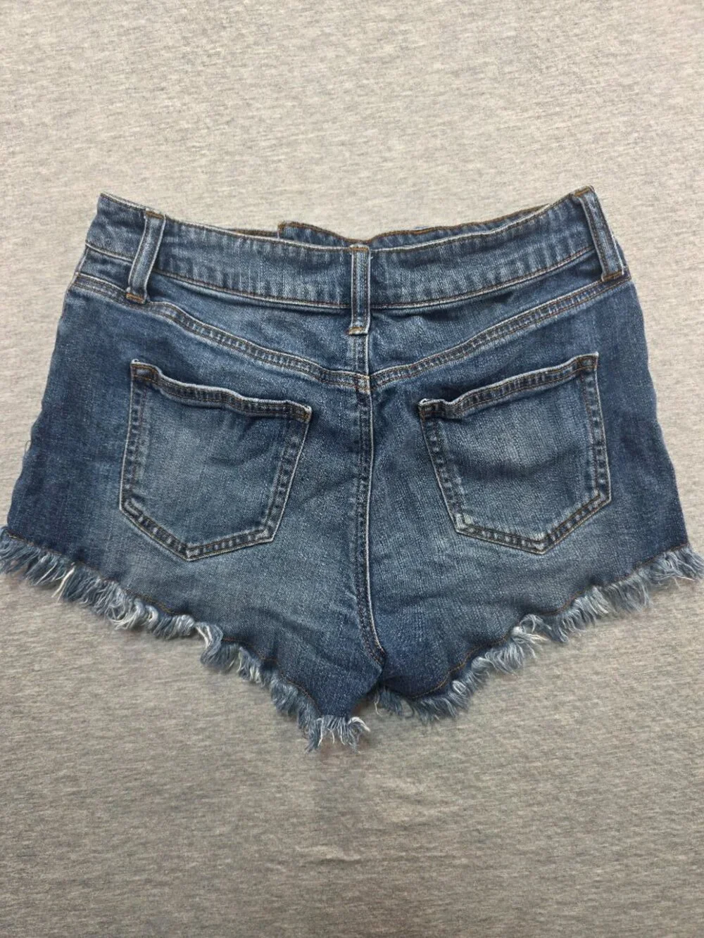 NOBO High Rise Denim Shorts Embroidered Rose Distressed Frayed Size 9